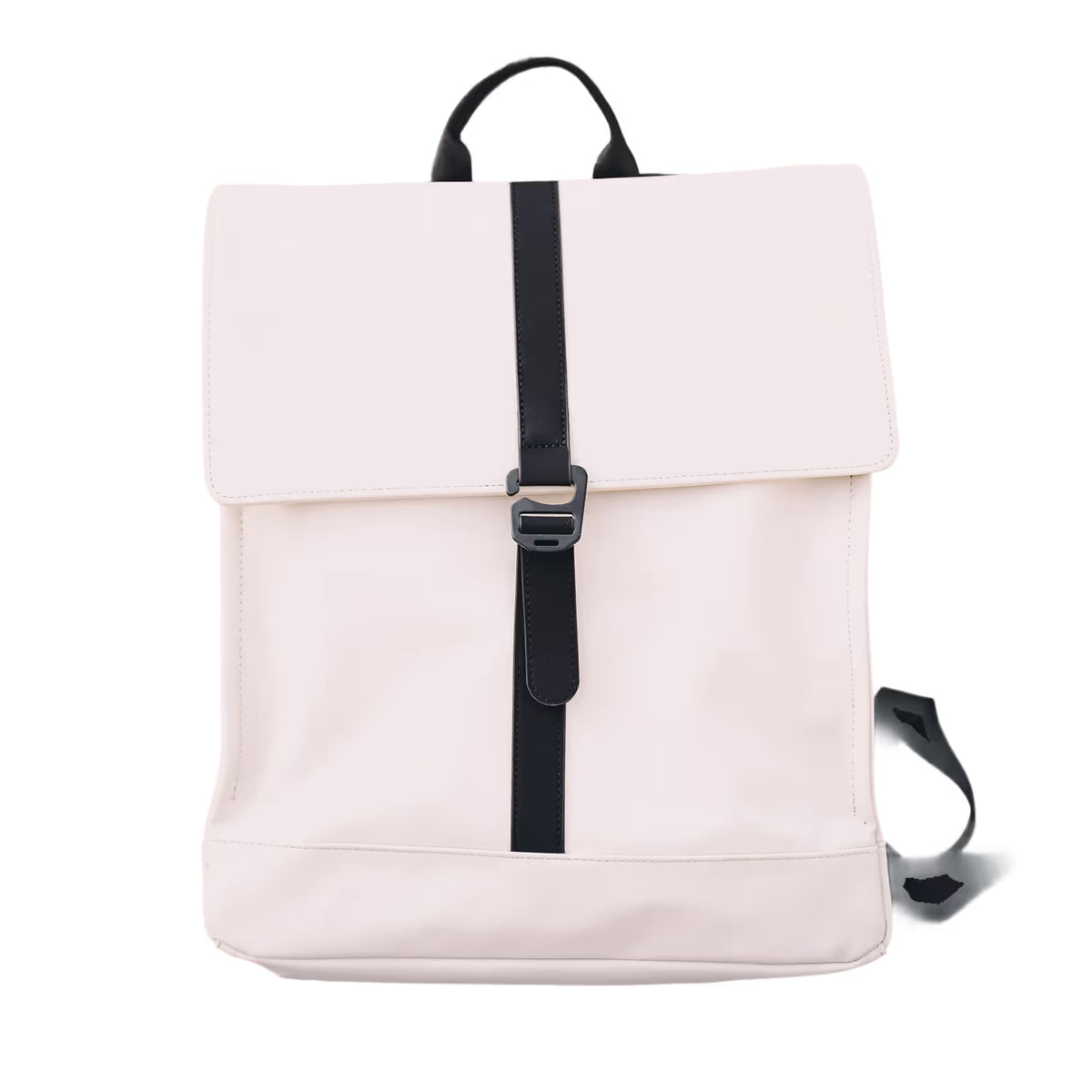 Sac à dos carré blanc ivoire ITZA Ivoire, déperlant, pour ordinateur 16 pouces, vue de face